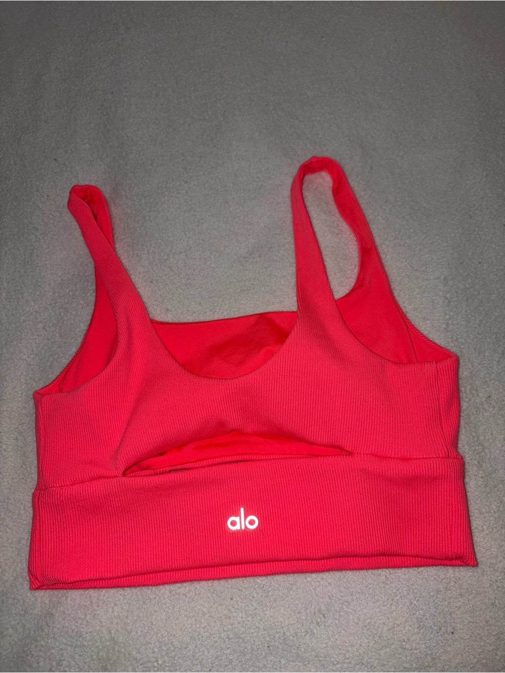 ALO Yoga Bright Pink Ribbed Sports Crop Top